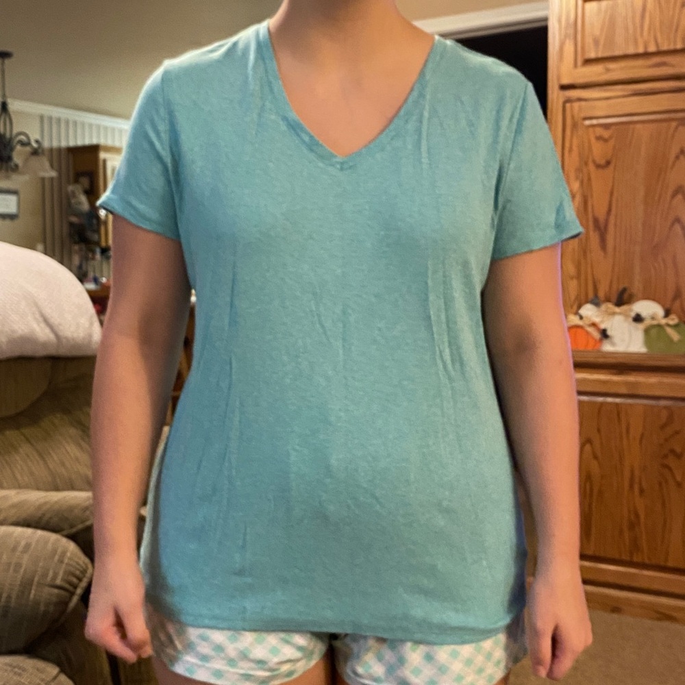 Faded Glory Women's Short Sleeve Tee - Light Blue